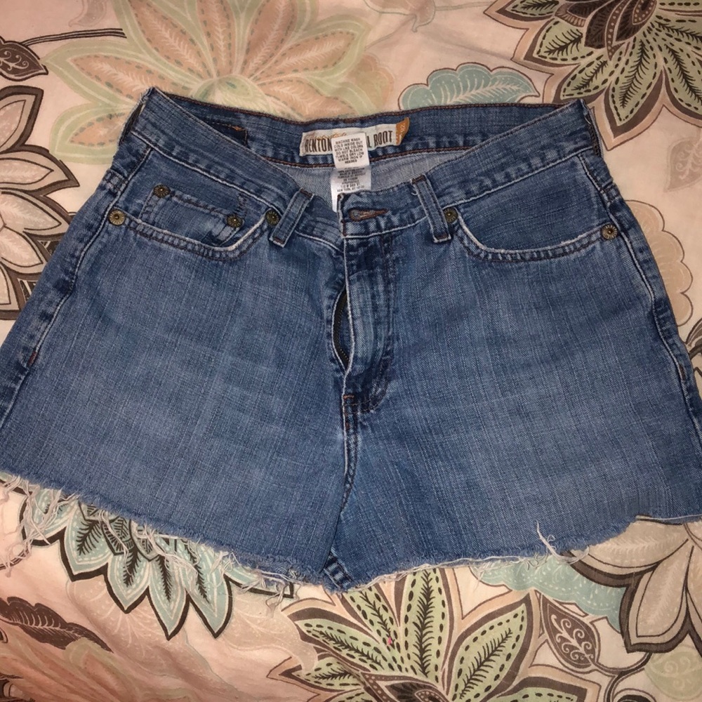 Blue jean shorts cut off